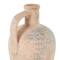 11" Beige Antique-Style Distressed Ceramic Vase with Handle